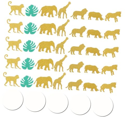 Healeved Monstera Tierkonfetti 100 Stück aus Papier für Tischdeko