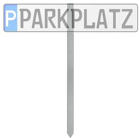 Einschlagpfosten für Schilder Parkplatzkennzeichen Pfosten Edelstahl Kennzeichenbefestigung Schilderbefestigung Schildbefestigung Erdspieß Schilder aller Art inkl. Schrauben mit weißen Abdeckkappen