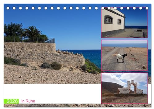 Fuerteventura in Ruhe (Tischkalender 2026 DIN A5 quer), CALVENDO Monatskalender: Meditative Ruhe und klare Kontraste begleiten den Blick über die Sonneninsel Fuerteventura. (CALVENDO Orte)