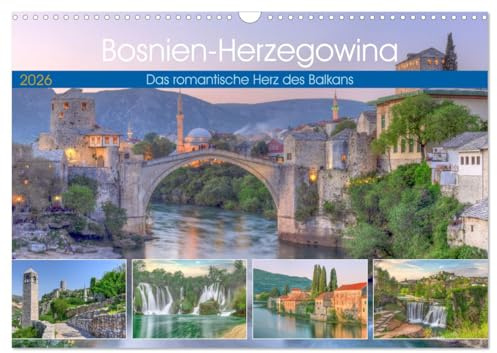 Bosnien-Herzegowina Das romantische Herz des Balkans (Wandkalender 2026 DIN A3 quer), CALVENDO Monatskalender: Wo das Morgenland auf mediterranes Flair trifft. (CALVENDO Orte)