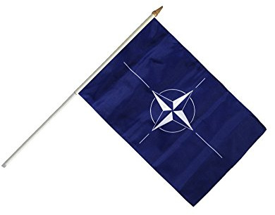 Stockflagge/Stockfahne NATO + gratis Sticker, Flaggenfritze®
