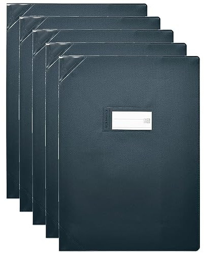 Elba Heftschoner aus PVC, 150 Strong Line, 24 x 32 cm, blickdicht, schwarz, 5 Stück