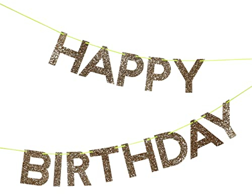 Meri Meri Girlande Happy Birthday, goldfarben, 1 Stück