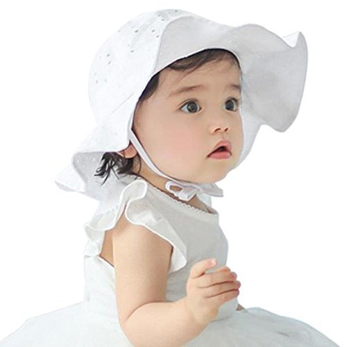 Colorful Baby Kinder Sonnenschutz Sonnenhut 48-50cm Kopfumfang,Weiß