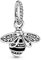 Pandora Bee Charm 398840C01 breloque pour femme en argent avec émail noir et zircon.