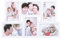 SPRINGOS Bilderrahmen Mehrfachrahmen für 6 Fotos 44 x 28 cm Fotorahmen Collage Querformat Kunststoff Weiß