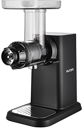 HUROM | Extracteur de jus | Extracteur à Jus de Fruits et Legumes | GI-BBE08 | Chef GI | 4 en 1 |Machine a pâtes fraîches | avec Garantie | 500ml | 150 Watt | Sans BPA | Noir