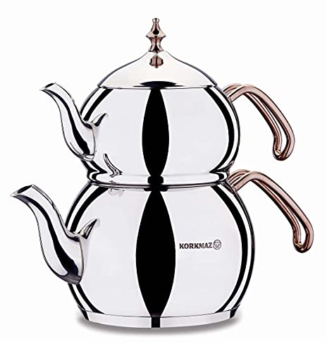Korkmaz Hanedan A222 Caydanlik - Tetera (3,1 L, inducción), color oro rosa