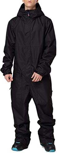 YOJOLO Skianzug Damen Herren Einteiliger Schneeanzug Ski Jumpsuit Windproof Waterproof Thermal Skibekleidung Winter Outdoor Sportmantel,Man Black,L