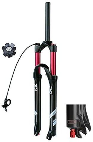 TOMYEUS 26 27,5 29 Pouces Fourche Télécommandée VTT Ultraléger Alliage D'aluminium 1-1/8 Tube Droit 140 mm Fourche D'amortisseur (Couleur : Remote Control A, Size : 26 inches)