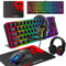 Gaming-Tastatur, 60% kabelgebunden, kompakt, 61 Tasten, 11 RGB-Lichteffekt mit vollen Tasten, Anti-Ghosting, kabelgebundene Gamng-Maus, 2400 DPI