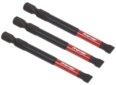 Sealey 3pc 75mm Slotted 6.5mm Impact Power Tool Bit Set - AK8253
