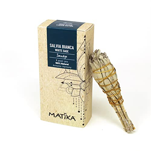 MATIKA - Smudge Bündel Weißer Salbei – Natürlicher Weihrauch – 1 Stck.