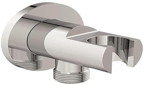 Ideal Standard BC807AA Idealrain Brauseschlauchanschluss, Schlauchanschluss Brausehalter, Wandanschlussbogen 1/2 Zoll, Wandanschluss Dusche Handbrause Universal, Wandmontage, Bad Zubehör, Chrom
