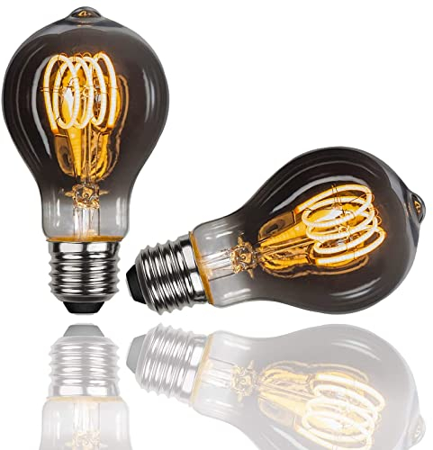 ESIP Edison Vintage Glühbirne, A60 E27 4W LED Glühbirne Vintage Antike Glühbirne, Warmweiß (2700K), Ideal für Nostalgie und Retro Beleuchtung im Haus Café Bar usw - 2 Stück