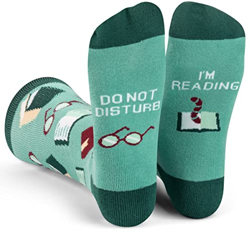 Lustige Socken für Buchliebhaber, Lehrer, Gamer, Musiker und Nerds – Unisex für Männer, Frauen und Jugendliche, Do Not Disturb, I'm Reading, Einheitsgröße