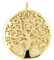 forme di Lucchetta - Baum des Lebens Anhänger in 14K Gelbgold mit Diamant-effekt Medaille, Durchmesser 17mm, Goldanhänger Damen Mädchen 585 Echtgold für Kette (bis zu 4 mm) - hergestellt in Italien