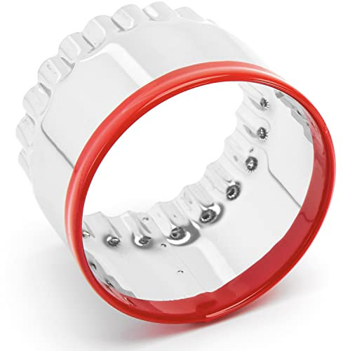 Große Ausstechform 12,7 cm, geriffelte runde Ausstechform zum Backen, gewellte Ausstechform, Kegelausstecher, beschichtet mit weichem PVC zum Schutz