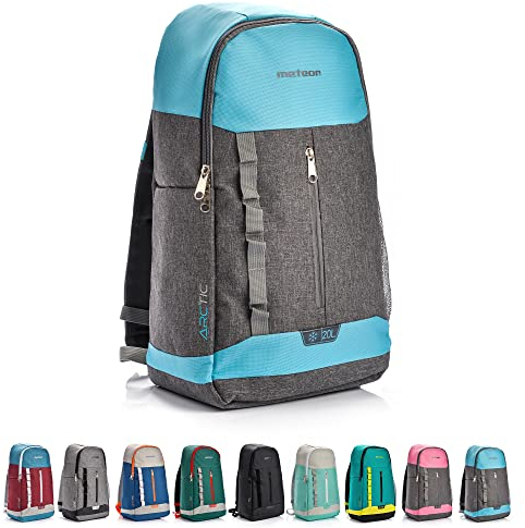 meteor Mochila Térmica Porta Alimentos para Picnic Playa Camping - Portatil Bolsa Aislamiento de Enfriamiento 10 L o 20 L Arctic