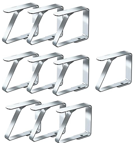 Cezmkio Tischdeckenklammern 10 Stück – Edelstahl 4 x 5 cm Tischdeckenklammern, Tischdeckenhalter Ideal für Restaurant, Picknicks, Festzelte, Hochzeiten, Abschlussfeier