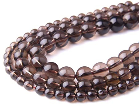Pietra naturale 8 mm quarzo fumé liscio rotondo sfuso perline energetiche pietre preziose fai da te per la creazione di gioielli braccialetto collana 1 filo 38,1 cm
