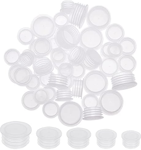 GORGECRAFT 5 Taille 50PCS Bouchons de Salière et Poivrière Bouchon en Plastique Bouchon de Remplacement Bouchons de Bouteille Réutilisable Embout Rond pour Bouteilles Tuyaux Pots de Fleurs