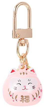 Alipis Maneki Neko Porte- Clés Faisant Signe Chat Porte- Clés Fengshui Fortune Porte- Clés Porte- Clés Pendentif pour Handag à Dos Chat Pendentifs Rose