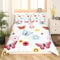 Parure de lit papillon fille 220 x 240 rose bleu papillon fleurs ensemble de literie ferme fleur branche plante housse de couette enfants femme romantique chambre décor 3 pièces, fermeture éclair