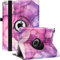 Funda para iPad Air 2/Air 1/iPad de 9.7 pulgadas 2018/2017 (5ª/6ª generación), rotación de 360 grados con función atril y apagado automático (mármol morado)