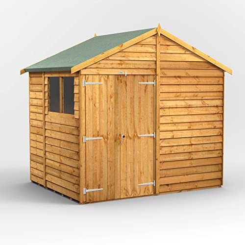 Powersheds High Grade Premium Apex Overlap Wooden Shed with Security Features, Door & Window Flexibility, made from Extra Thick Timber
