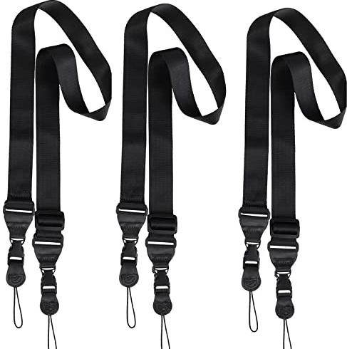 AMF Tragegurt Schultergurt, Verstellbarer Schultergurt, Ersatz Schultergurt, Strapazierfähiger Nylon-Halsgurt mit Karabinerhaken für iPad, Kamera, Crossbody-Laptop, Gepäcktasche (Schwarz, 165cm)
