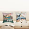 Ulticool - Kissenhülle - Natur Sonne Bergen Bohemian - Set von 2 Motiven – 45 cm x 45 cm - Dekokissen ohne Füllung - Kissenbezug Zubehör für Sofa/Bett - Braun