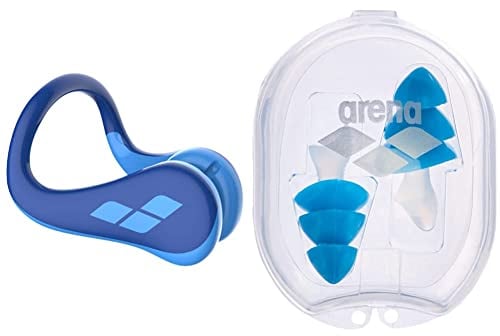ARENA Unisex – Erwachsene Pro Ii Nasenklemme, Navy-Blue Unisex Schwimm Ohrenstöpsel Earplug pro zum Schutz des inneren/äußeren Gehörgangs vor Wassereintritt, Clear-Royal (127)