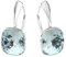 Square 12 mm Wunderbar Hängend Ohrringe 925 Silber Österreichische Zirkonia - Schmuck für Frauen und Mädchen - Hängeohrringe Ideal für Geschenke für Frauen (Light Azore)