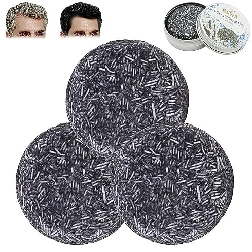 3Stück Grau Glanz Seife, Grauglanz Haar, Grau Glanz Haar Revitalisierungsbar, Natural Grey Hair Removal Soap, Solid Shampoo Bar, Seife zur Entfernung Grauer Haare, Natürliche Haarseife für Graues Haar