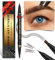 iMethod Microblading Augenbrauenstift - Eyebrow Pencil 2-in-1 Dual-Ended Augenbrauenstift 3-Zinken-Micro-Gabelspitzen-Applikator & präziser Pinselspitze erzeugt natürliche Augenbrauen, Schwarz Braun