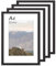 A4 Picture Frame Set of 4, Black Wooden A4 Picture Frame, A4 Certificate Frame for Wall Mount Display 6.5x8.5 with Mat or 8.3x11.7 Without Mat, A4 Picture Frame for Table or Wall Gallery Photo Frames