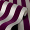 Exclusive Tuscany Velvet Flock Purple Beige Brown Stripe Wallpaper J812