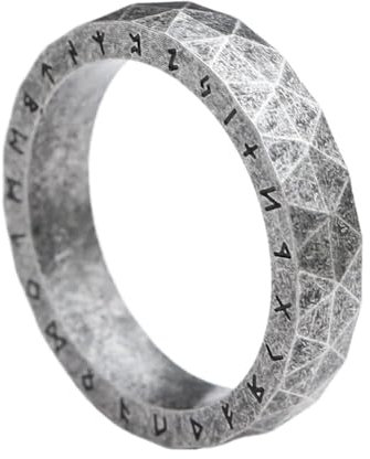 TQWSVUM Nordischer Wikinger Ring -Vintage Ehering Aus Edelstahl Für Herren Und Damen – Mittelalterlicher Polierter Modischer Heidnischer Piratenring Schmuck Heidnisches Paargeschenk(Silver_10)