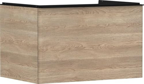 hansgrohe Xelu Q Waschtischunterschrank, 780x550, 1 Schubkasten, für Konsolen mit Aufsatzwaschtisch, geschliffen, 5405, Farbe: Möbel Eiche Natur/Griff Mattschwarz