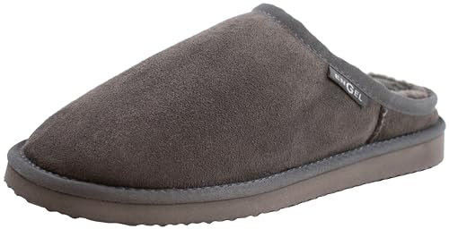 Reissner Lammfelle | Engel Hausschuhe Island | Pantoffel | Innenfutter echtes Merino Lammfell | Silber grau 37