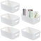 Zfseyuh 5 Stück Groß Aufbewahrungsbox Kunststoff,30*20.5*12.5 cm Aufbewahrungsboxen mit Griff,Stapelbar Bad Aufbewahrungsbox,Suitable for Kitchen,Bathroom,Wardrobe,Office