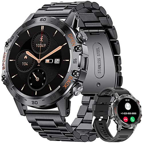 LIGE Montre Connectée Homme avec Appel Bluetooth, 1.39 HD Smartwatch avec Fréquence Cardiaque/Moniteur Sommeil/Podomètre,111 Sport Modes IP68 Etanche Montre Intelligente Bracelet pour Android iOS