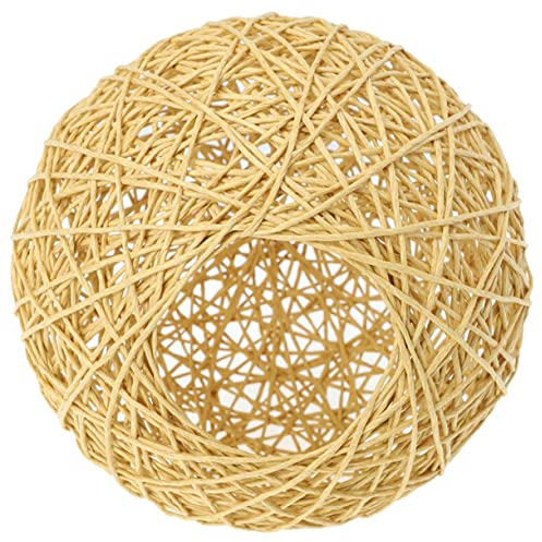 ABOOFAN Gewebter Lampenschirm Rustikalen Designs Hängelampenschirm Dekorativer Schirm Für Zuhause Restaurant Strohgeflecht Für Weiches Licht