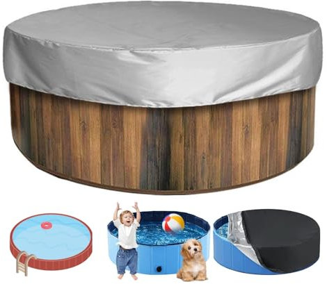 Abdeckung für Aufblasbare Pool Dach Runden,Poolabdeckung Rund für Kleinen Frame für den Garten,210D Oxford Winter Sommer Solar Schutzhülle Abdeckplane für Hund und Kinderpool (Size:15FT(457*20CM),Co