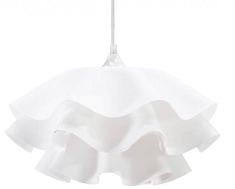 ValueLights | White Layered Flower Design Acrylic Ceiling Pendant Light Fitting Hanging Lamp | Pendant Lights, Home Décor & Improvement Essential | Includes Bulb | 425mm Shade Width