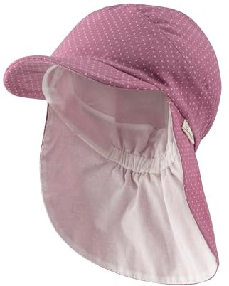 Sterntaler Schirmmütze Nacken Pünktchen - Mädchen Sommer Mütze aus Baumwoll Mischgewebe - UV-Schutz 50+ Sonnenhut - Baby- und Kinder Kopfbedeckung mit Futter aus Batist(Bio) - samtrosa, Größe 55