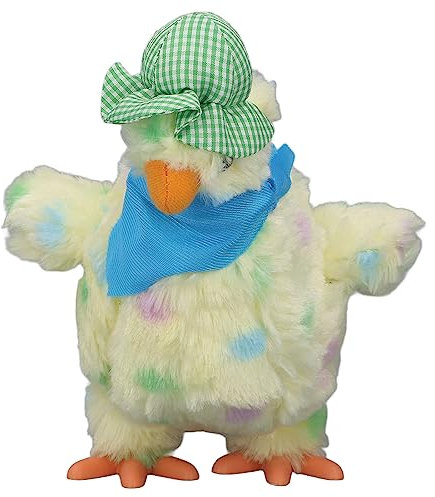 Srliya Elektronisches Plüsch-Hühnerspielzeug, 3 Eier Legen, Tanzende Musik, Stofftier-Huhn für Kinder (Grün)