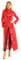 SDGHH-8MMDM Damen PVC Leder Trenchcoat Jacke Mit Reißverschluss Sexy Kleid Body Clubwear Langer Lack Mantel,Rot,M