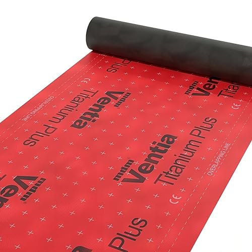 Decket Unterspannbahn Ventia Titanium Plus 190 g, Dachfolie 75 m², 3-lagige Unterdeckbahn gegen Feuchtigkeit, Wind & Staub, Diffusionsoffen, Wasserdicht & UV-beständig, ohne Selbstklebekanten